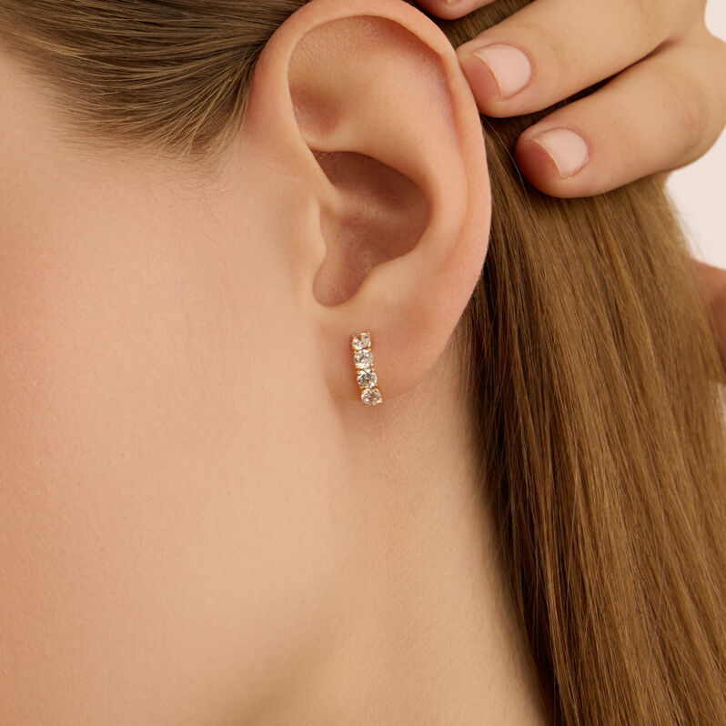 Orecchini Lobo Claire Oro Giallo Cubic Zirconia - Orecchini a Lobo Donna | Stroili