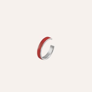 Anello in acciaio con smalto rosso