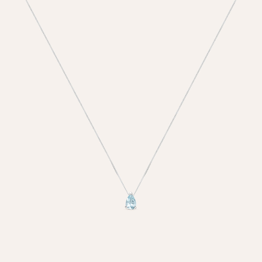 Collana Punto Luce Acquamarina Oro Bianco Acquamarina