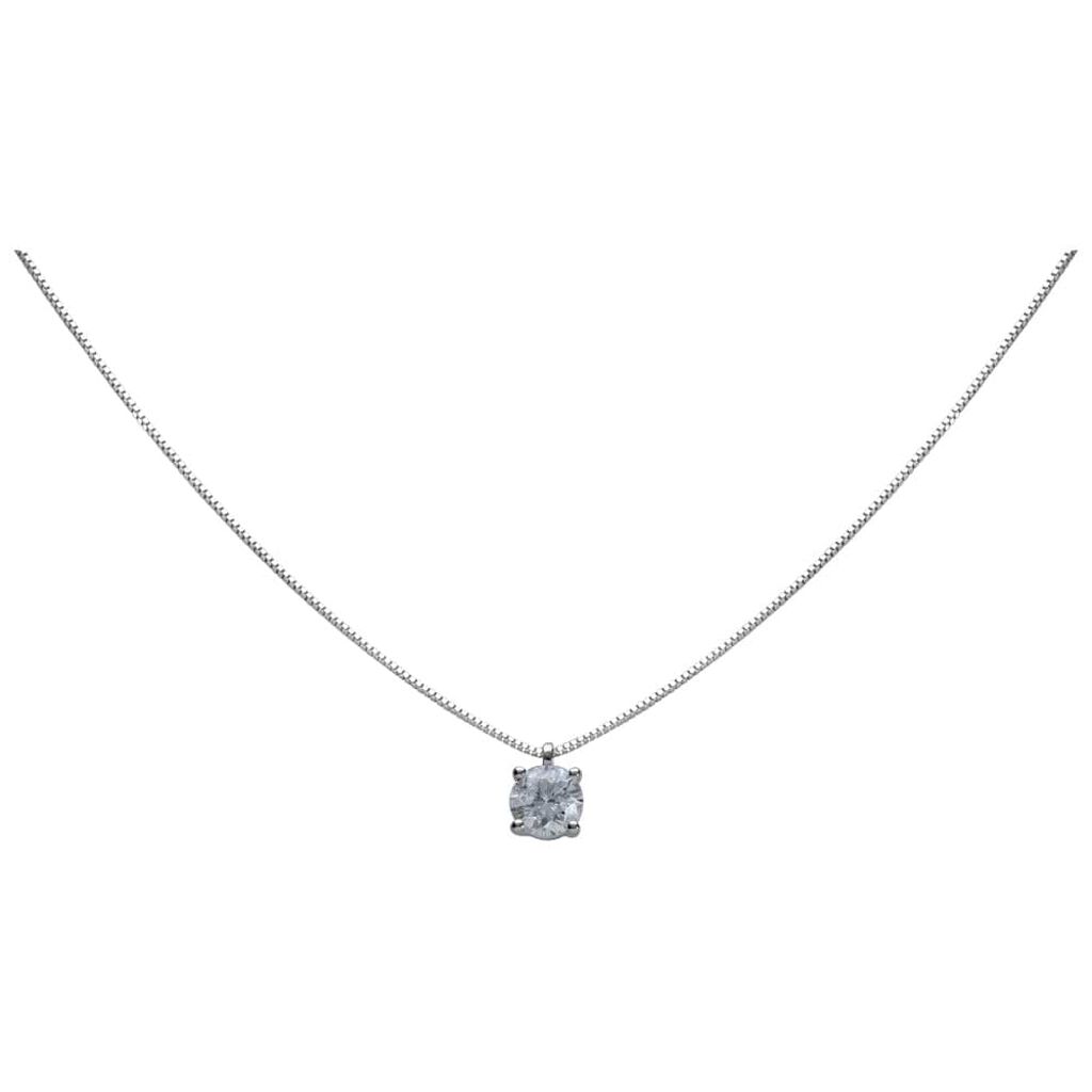 Girocollo punto luce in oro bianco con brillante 0.50 ct - Collane Donna | Stroili