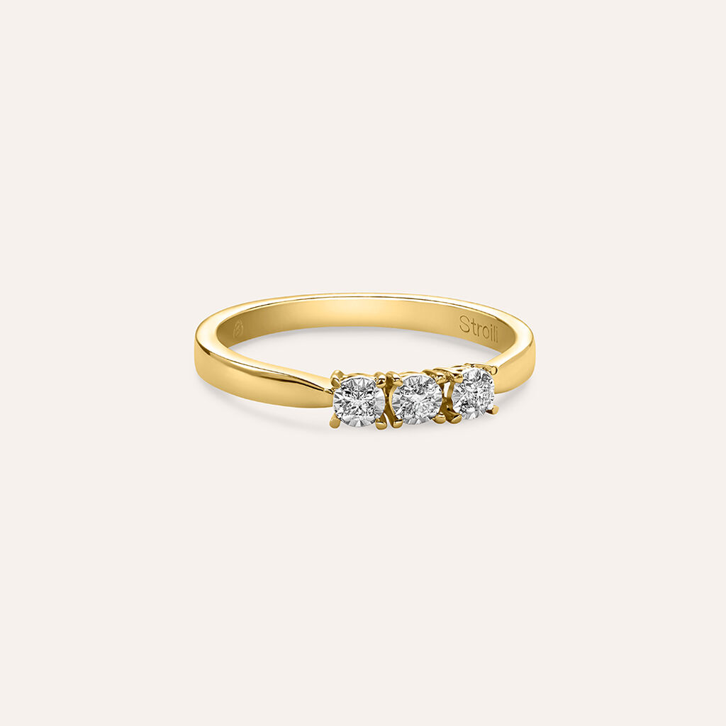Anello Trilogy Diamotion Oro Giallo Diamante - Anelli con Pietre Donna | Stroili