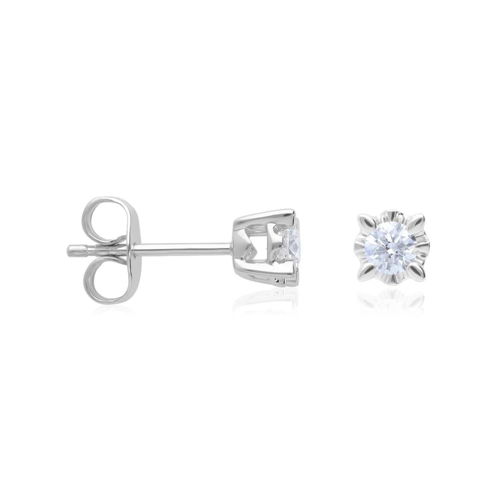 Orecchini Lobo Punto Luce Diamazing Oro Bianco Diamante - Orecchini a Lobo Donna | Stroili