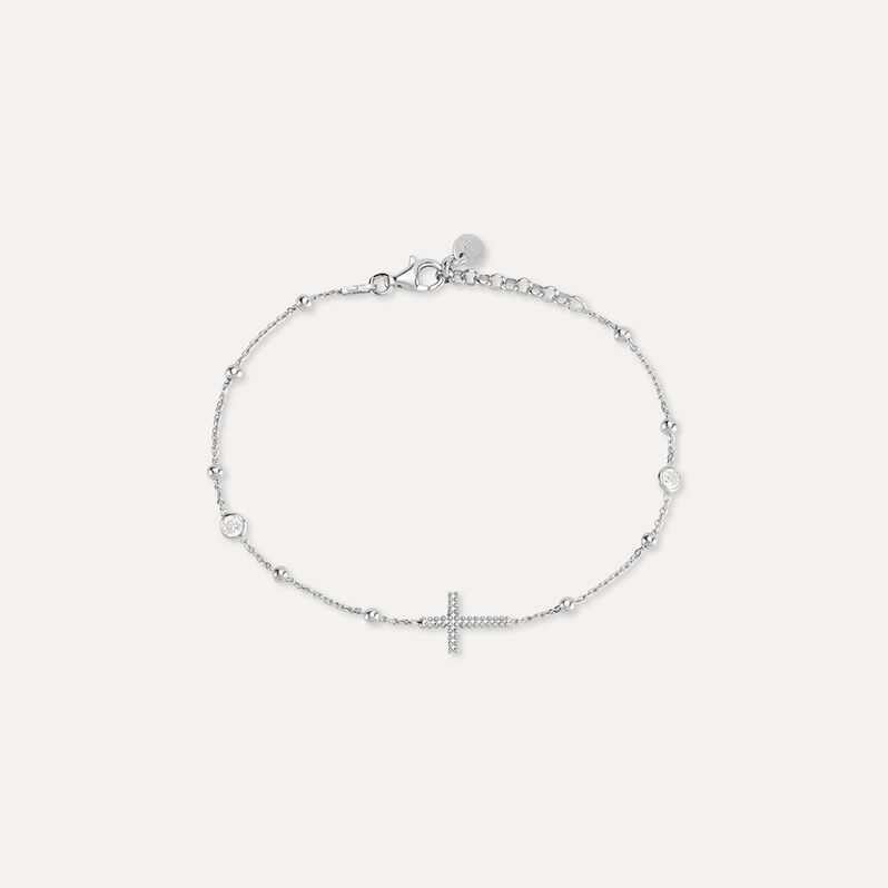 Bracciale Rosario Silver Soul Argento Rodiato Cubic Zirconia - Bracciali con Rosario Donna | Stroili