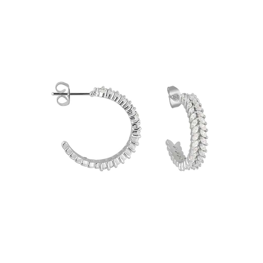 Orecchini A Cerchio Romantic Shine Metallo Cristallo - Orecchini a Cerchio Donna | Stroili