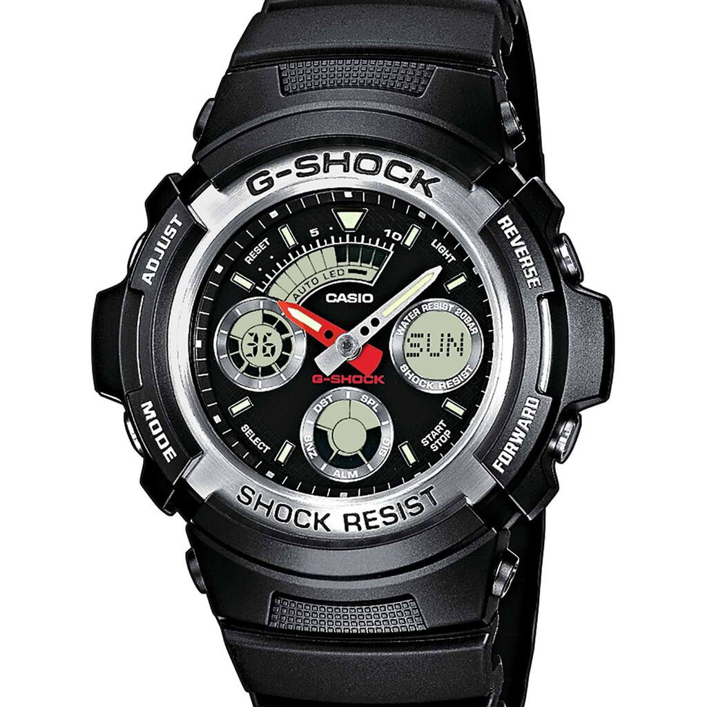 Orologio Cronografo Uomo Casio G-Shock quadrante nero AW-590-1AER-SA20 - Orologi Sportivi Uomo | Stroili