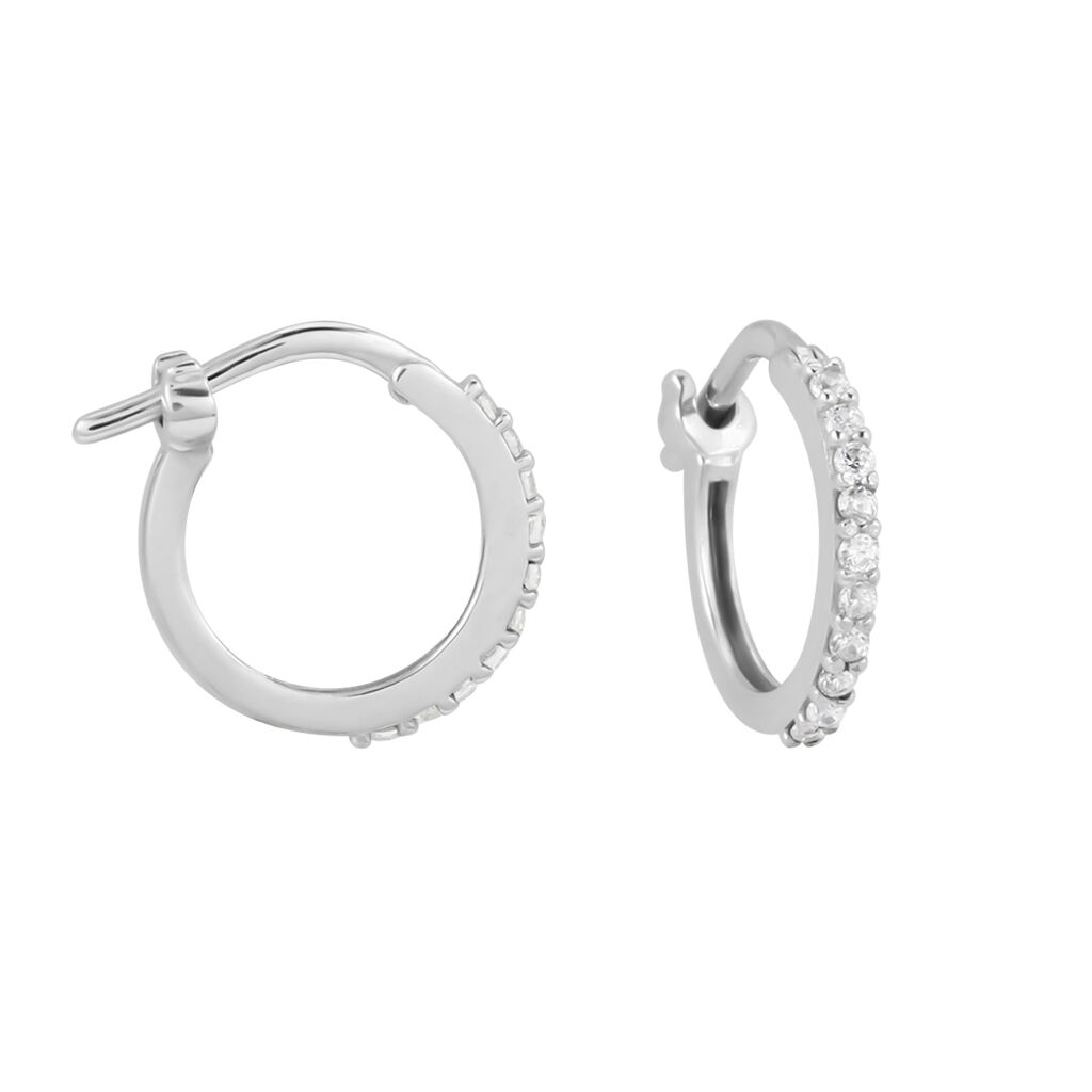 Orecchini A Cerchio Toujours Oro Bianco Cubic Zirconia - Orecchini a Cerchio Donna | Stroili