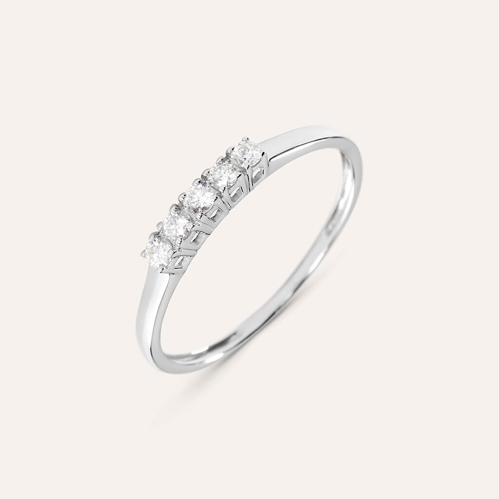 Anello Riviere Grace Oro Bianco Diamante