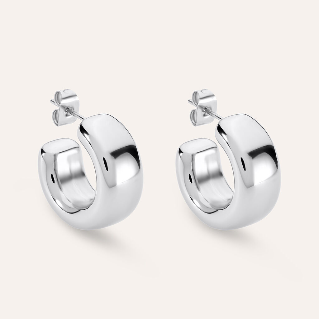 Orecchini A Cerchio Moonlight Acciaio