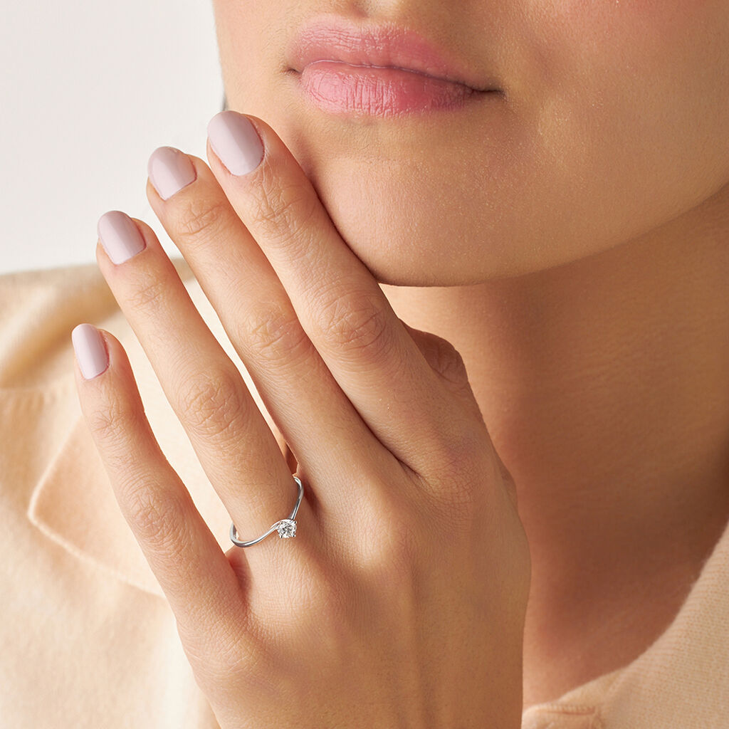 Anello Solitario Valentino Firmamenti Oro Bianco E Diamante - Anelli con Pietre Donna | Stroili