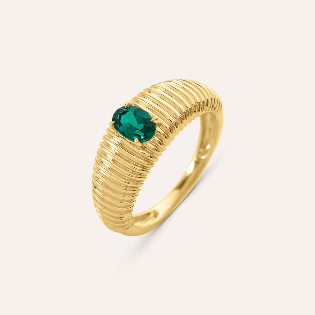 Anello Fascia Charlotte Oro Giallo Smeraldo