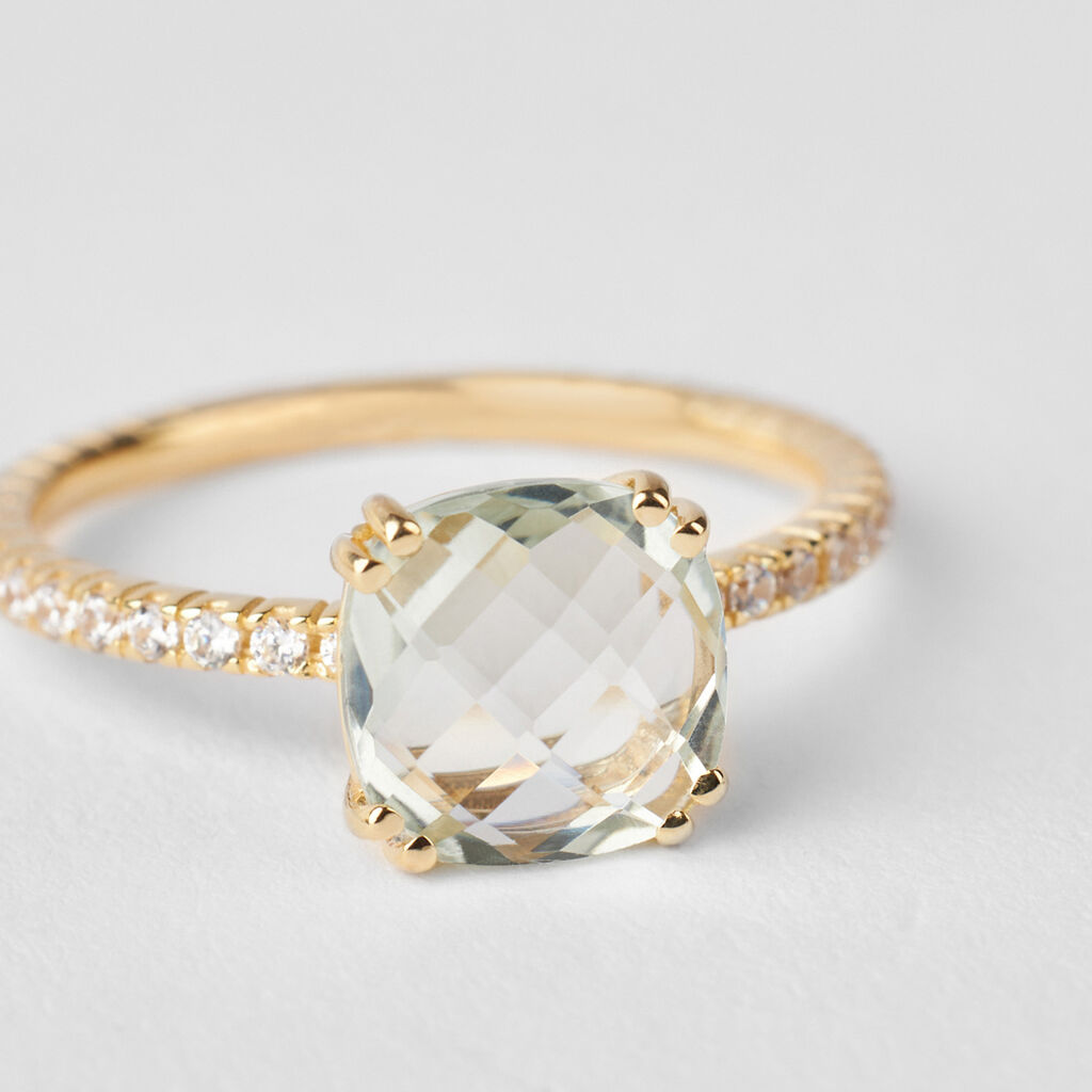 Anello Solitario Amélie Oro Giallo Ametista Cubic Zirconia - Anelli con Pietre Donna | Stroili