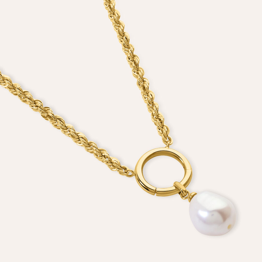 Pendente Po&egrave;me Oro Giallo Perla D'Acqua Dolce