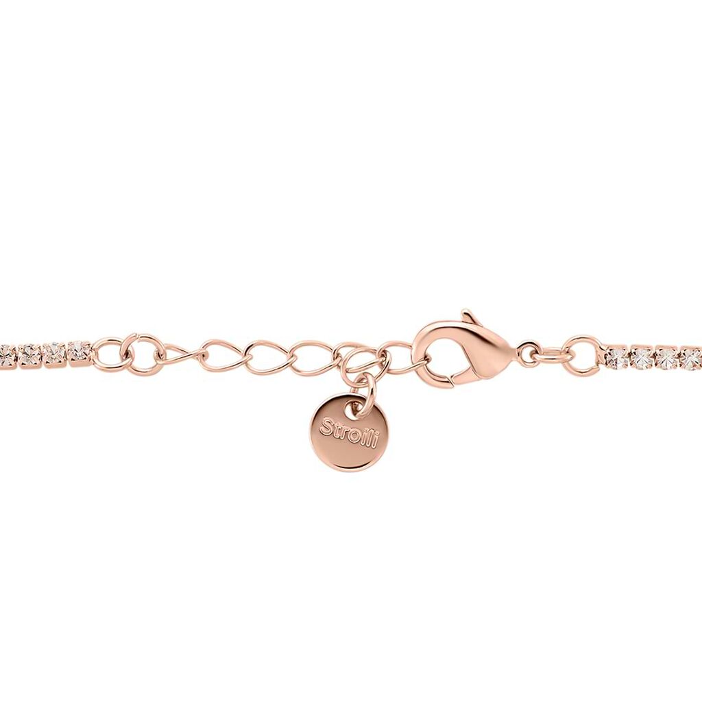 Bracciale Tennis Romantic Shine Metallo Rosa Cristallo - Bracciali Tennis Donna | Stroili