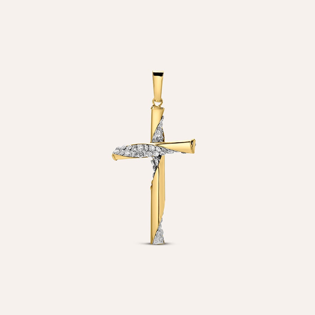Pendente Crystal Gold Oro Giallo Cristallo