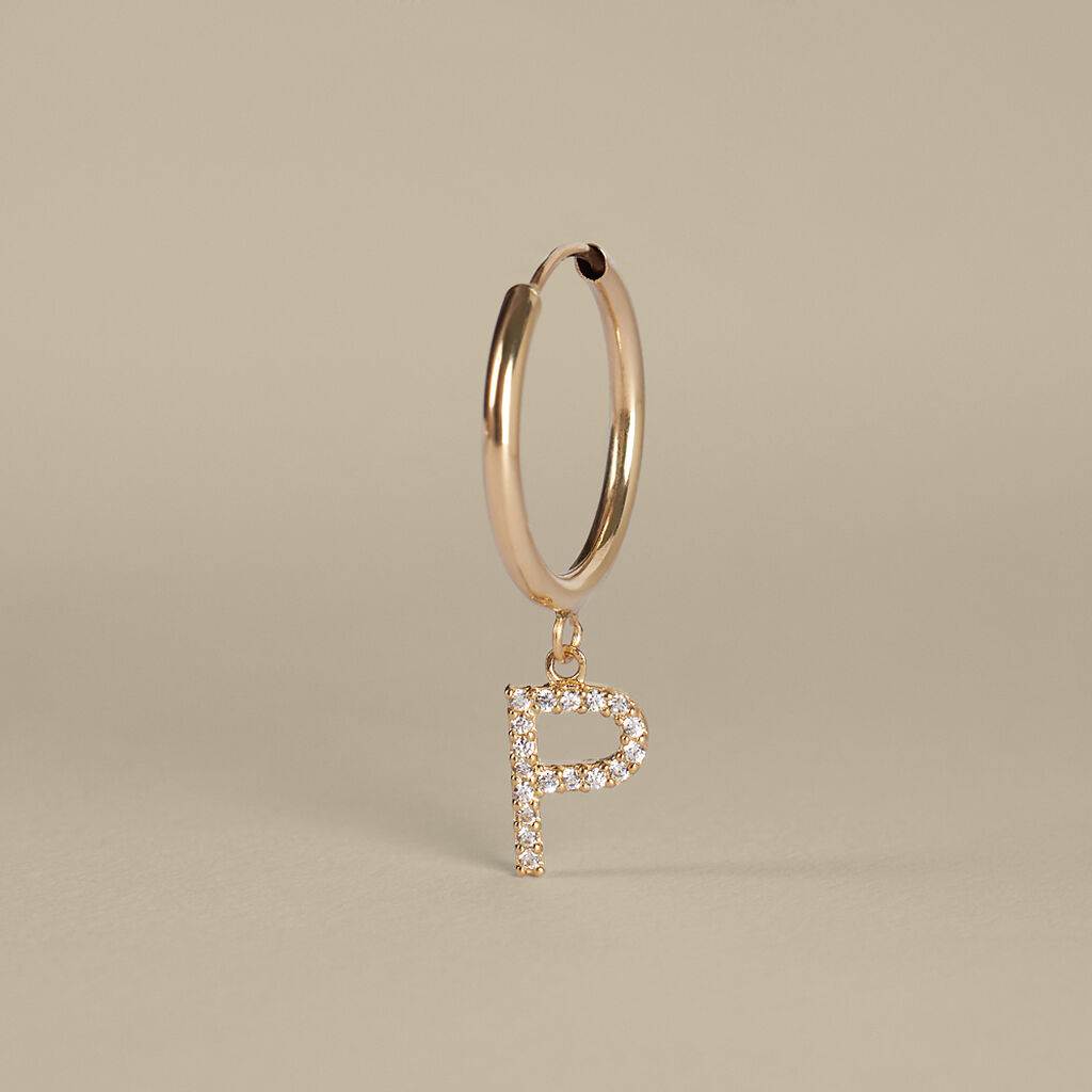 Mono Orecchino A Cerchio Toujours Oro Giallo Cubic Zirconia