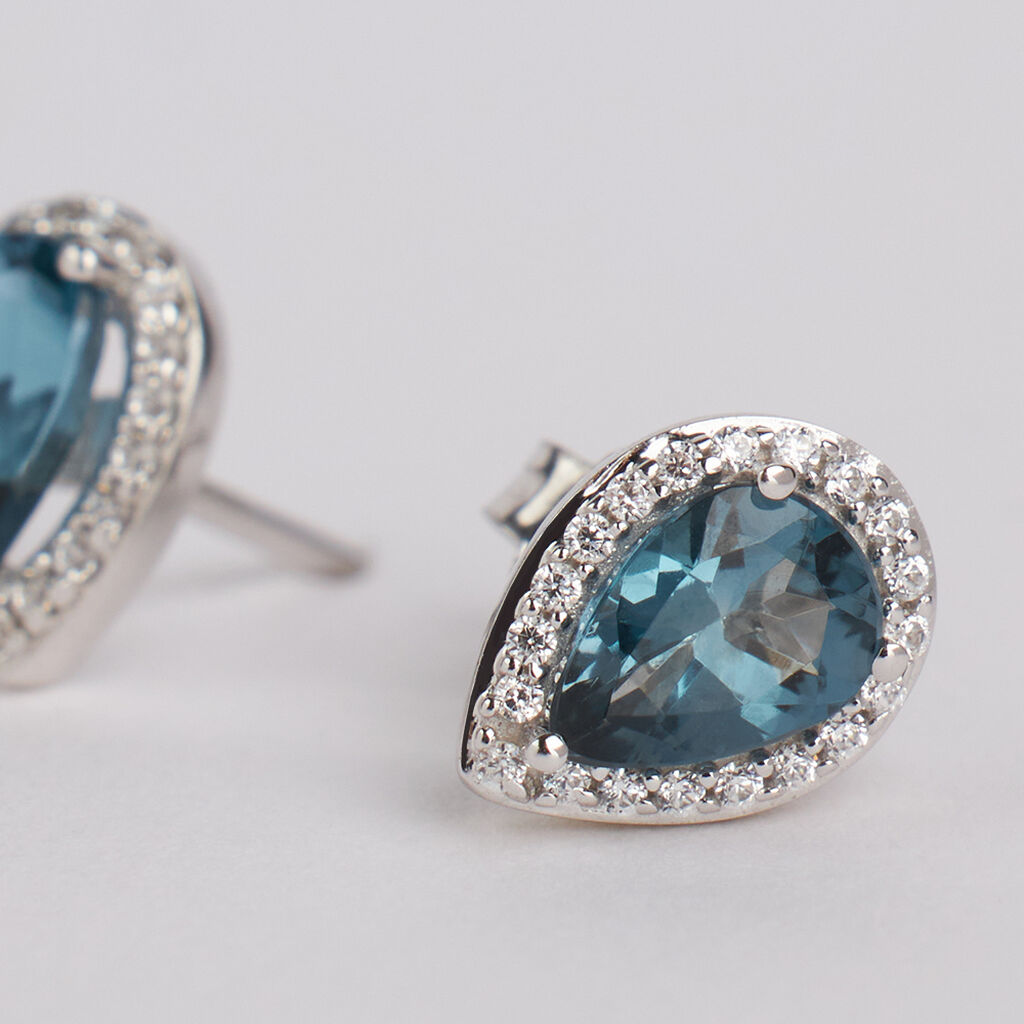 Orecchini Lobo Punto Luce Amélie Oro Bianco Topazio Cubic Zirconia - Orecchini a Lobo Donna | Stroili