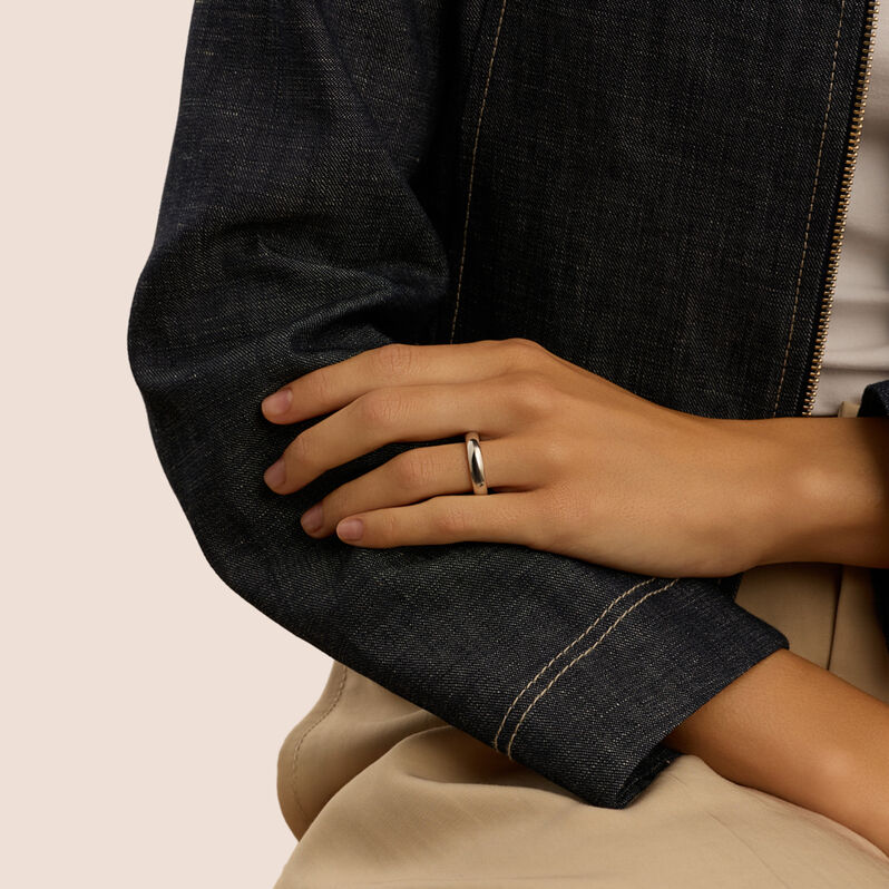 Fede Comoda Leggera 4.5 mm Oro Bianco - Anelli con Incisione Unisex | Stroili