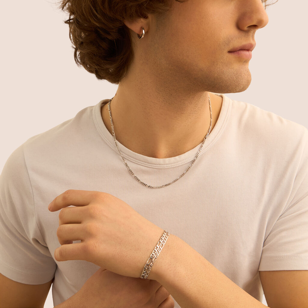 Bracciale Catena Gentleman Argento Rodiato - Bracciali Uomo | Stroili