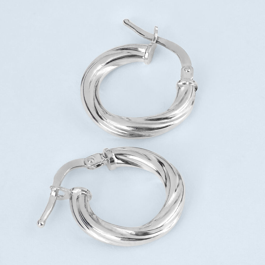 Orecchini A Cerchio Silver Collection Argento Rodiato