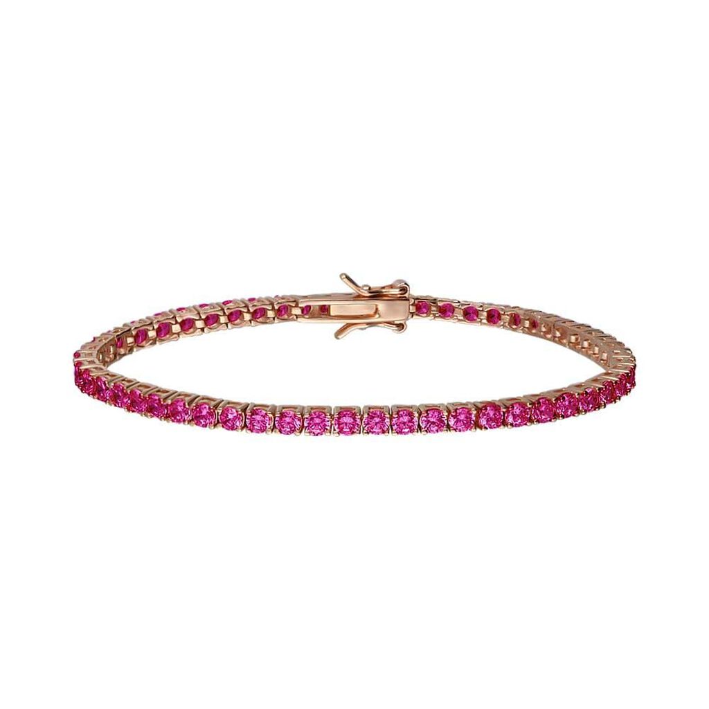 Bracciale Tennis Silver Rainbow Argento Rosa Cubic Zirconia - Bracciali Tennis Donna | Stroili