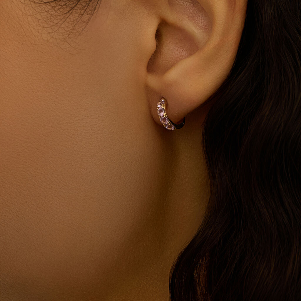 Orecchini A Cerchio Amélie Oro Bianco Topazio Cubic Zirconia - Orecchini Pendenti Donna | Stroili