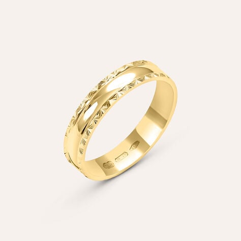 Fede Classica Diamantata 4 mm Oro Giallo - Anelli con Incisione Donna | Stroili