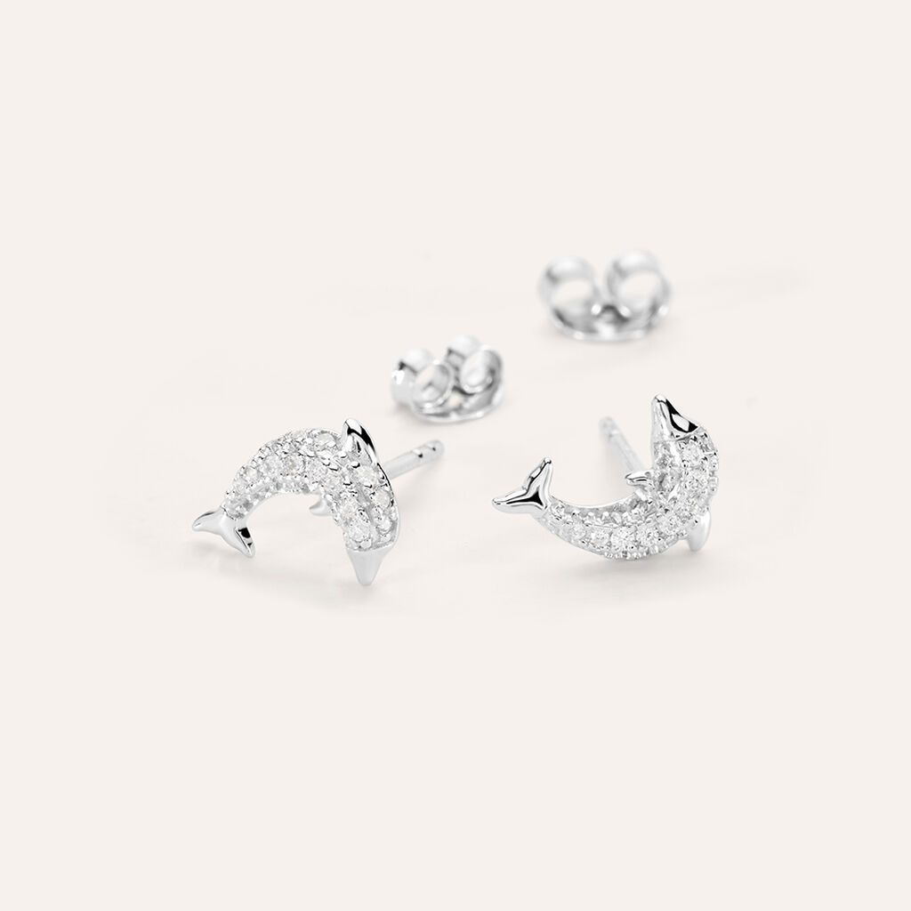 Orecchini Lobo Silver Moments Argento Rodiato Cubic Zirconia