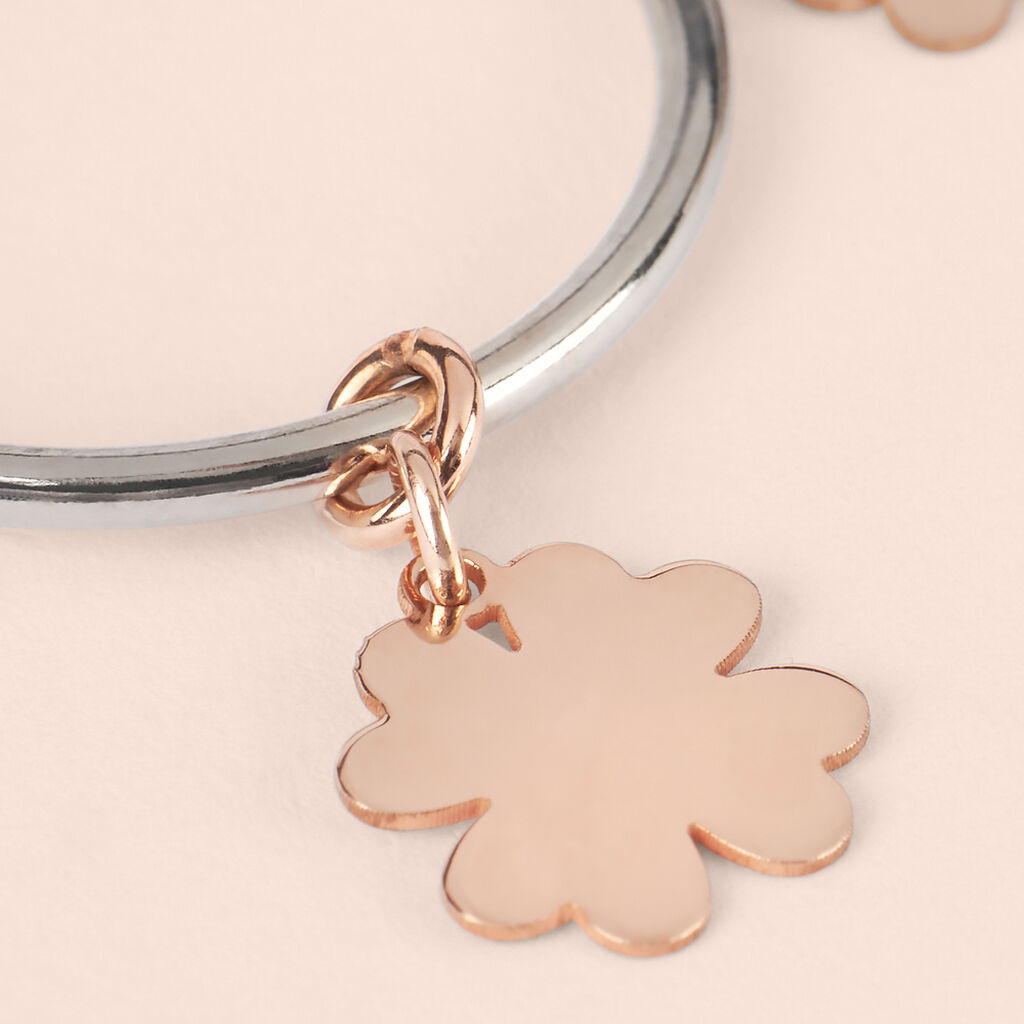 Orecchini A Cerchio Silver Collection Argento Bicolore Bianco / Rosa