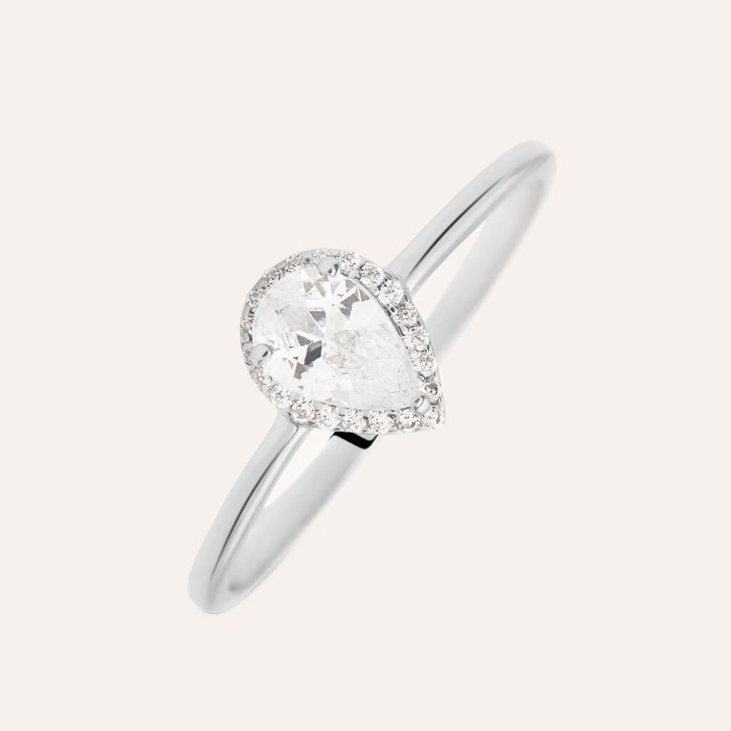 Anello Solitario Claire Oro Bianco Cubic Zirconia