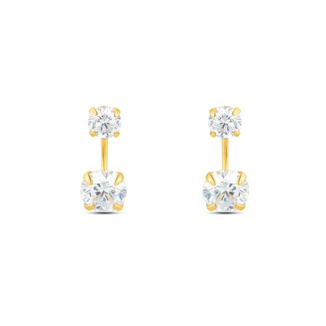 Orecchini Lobo Doppio Punto Luce Bon Ton Oro Giallo Cubic Zirconia - Orecchini a Lobo Donna | Stroili
