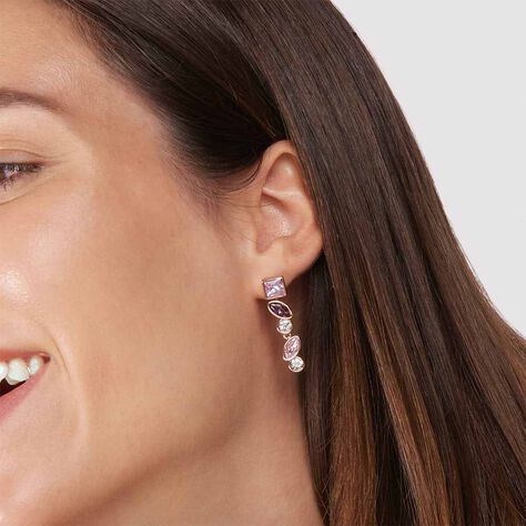 Orecchini Pendenti Violet Ottone Rosa Cristallo - Orecchini Pendenti Donna | Stroili