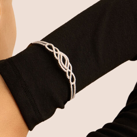 Bangle Silver Shine Argento Rodiato Cubic Zirconia - Bracciali Intrecciati Donna | Stroili
