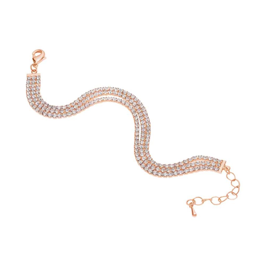 Bracciale Tennis Romantic Shine Metallo Rosa Cristallo - Bracciali Tennis Donna | Stroili