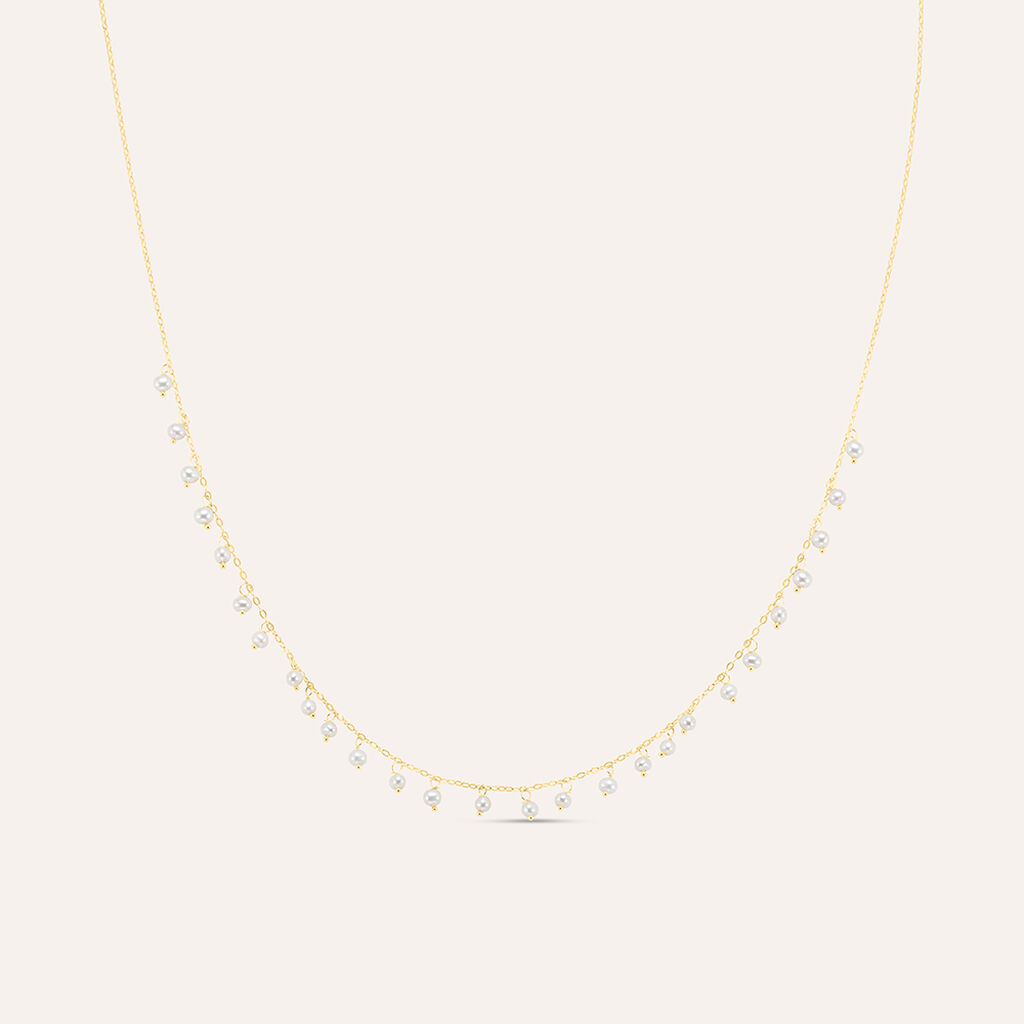 Collana Gabrielle Oro Giallo Perla D'Acqua Dolce