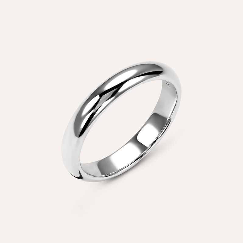 Fede Classica Leggera 3.6 mm Oro Bianco - Anelli con Incisione Unisex | Stroili