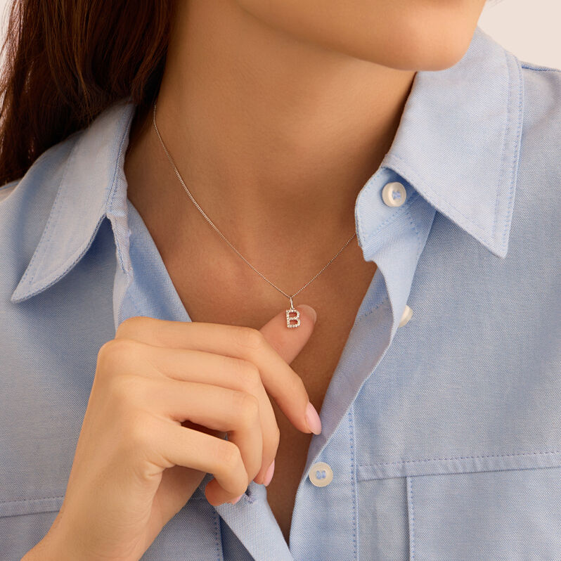 Pendente Sophia Oro Bianco Diamante - Ciondoli Donna | Stroili