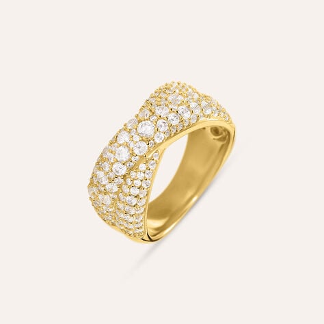 Anello Fascia Silver Glow Argento Dorato Cubic Zirconia - Anelli con Pietre Donna | Stroili