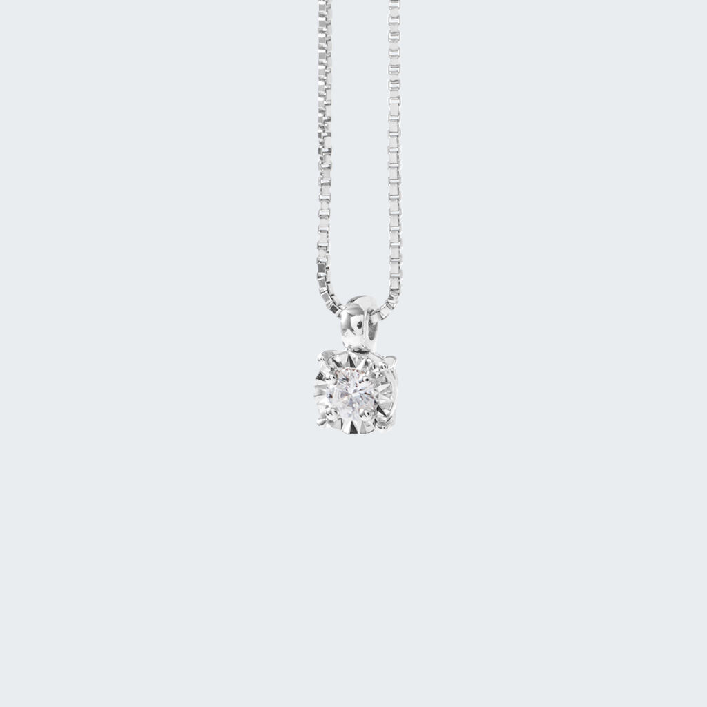 Collana Punto Luce Diamotion Oro Bianco Diamante - Collane Punto Luce Donna | Stroili