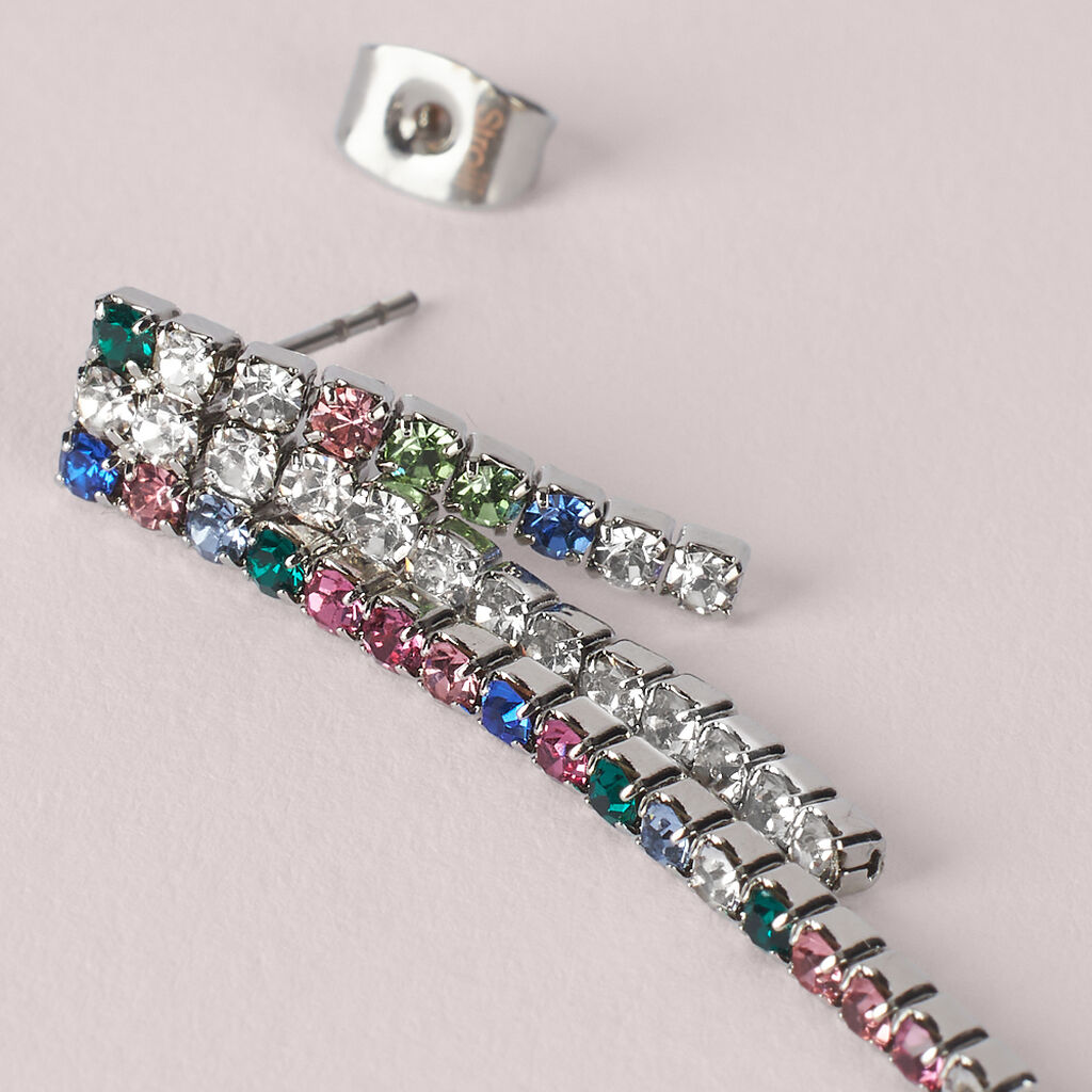 Orecchini Pendenti Tennis Romantic Shine Metallo Cristallo