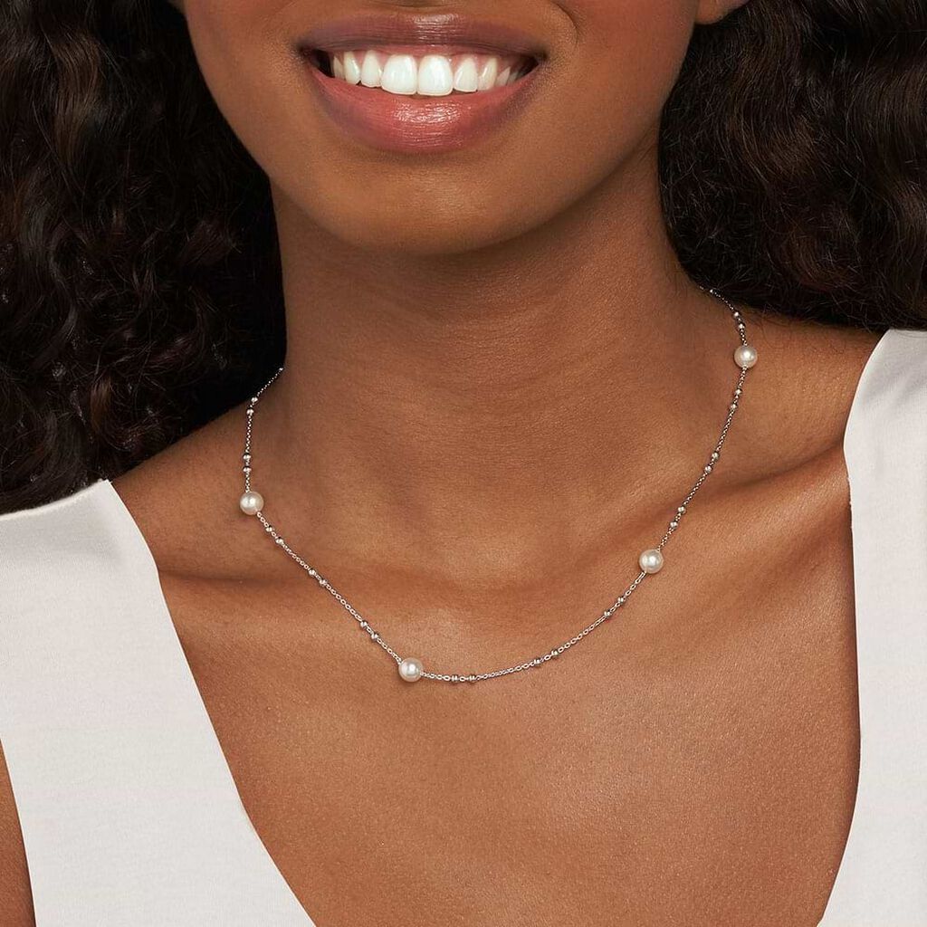 Collana Silver Pearls Argento Rodiato Perla sintentica - Collane Donna | Stroili