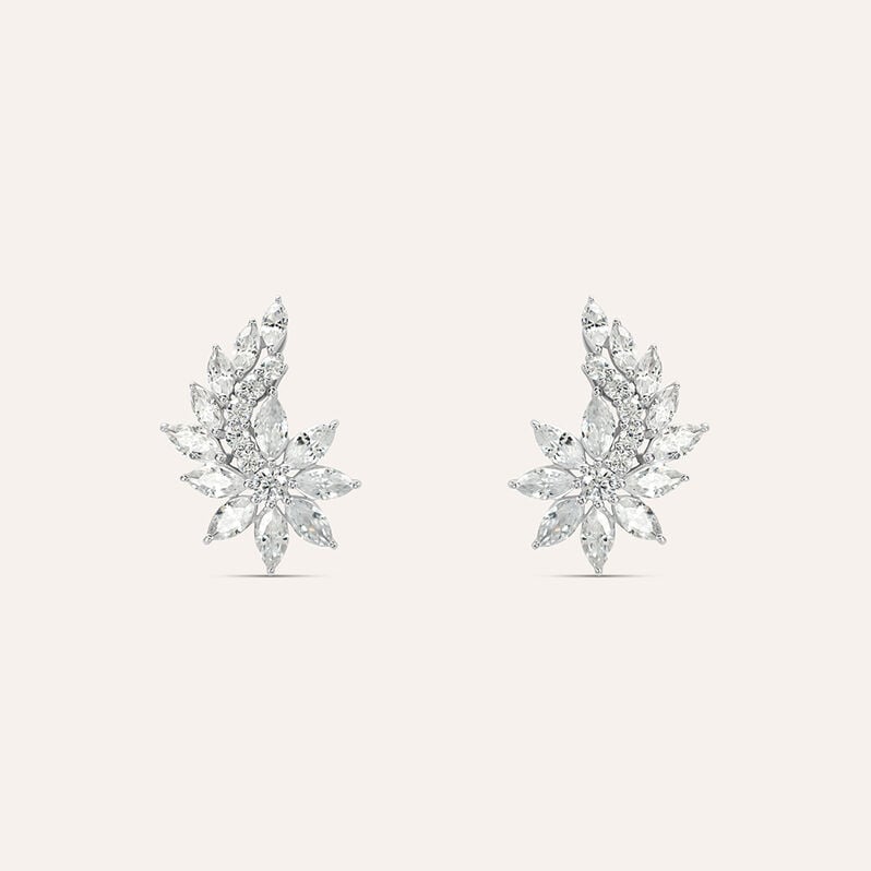 Orecchini Lobo Claire Oro Bianco Cubic Zirconia - Orecchini a Lobo Donna | Stroili