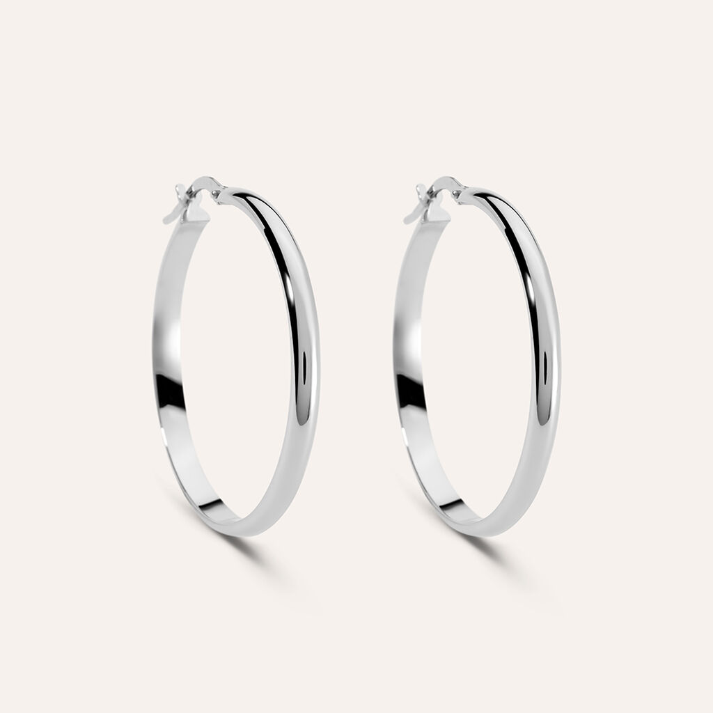 Orecchini A Cerchio Toujours Oro Bianco