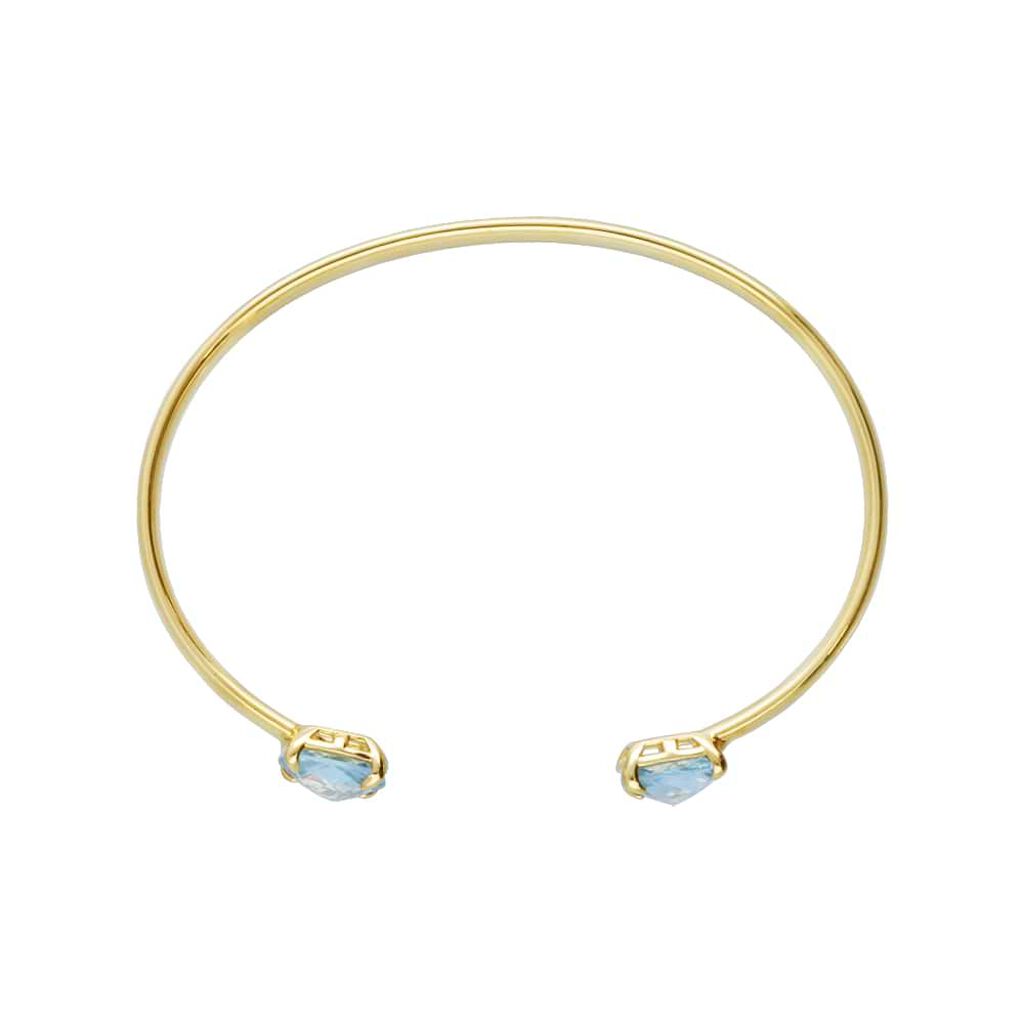 Bangle placcato oro con pietra azzurraBangle placcato oro con pietra rosa
