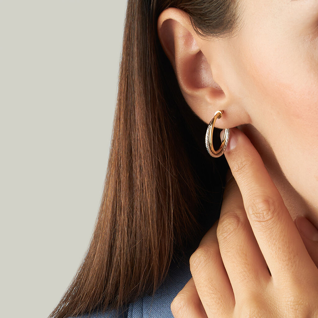 Orecchini A Cerchio Toujours Oro Bicolore - Orecchini a Cerchio Donna | Stroili
