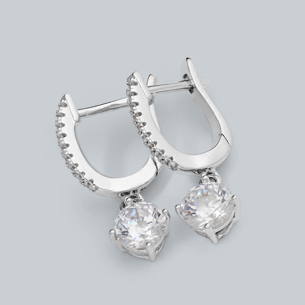 Orecchini Lobo Silver Elegance Argento Rodiato Cubic Zirconia - Orecchini a Lobo Donna | Stroili