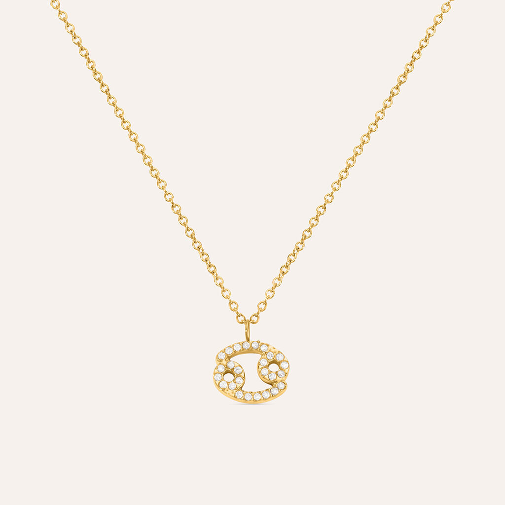 Collana Radiance Acciaio Dorato Cubic Zirconia