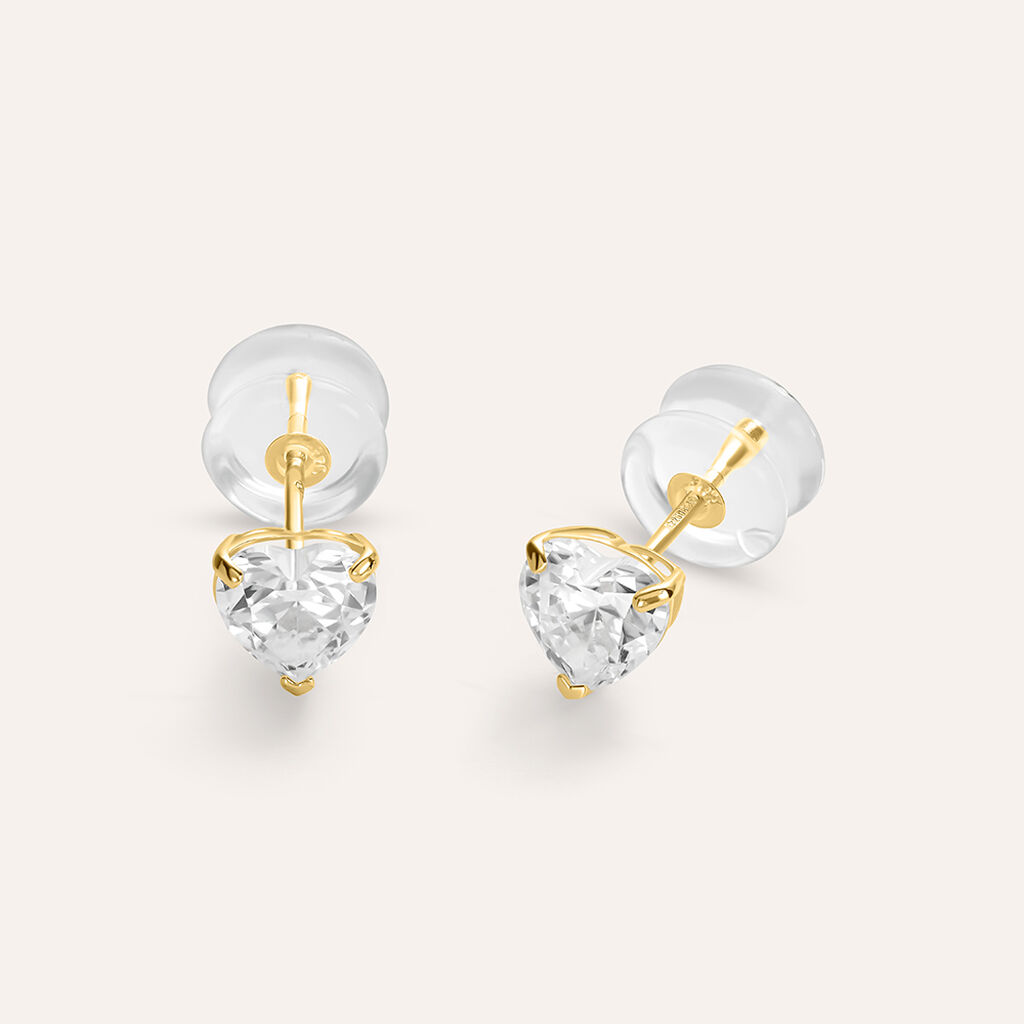 Orecchini Lobo Punto Luce Bon Ton Oro Giallo Cubic Zirconia