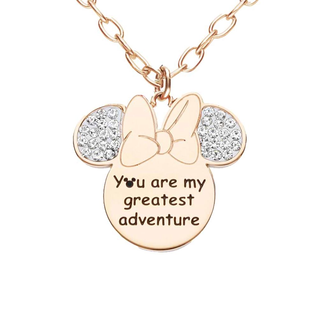 Collana Lady Message Acciaio Rosato Disney e Cristalli - Collane Donna | Stroili