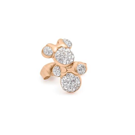 Orecchini Lobo Mickey Mouse & Friends Acciaio Rosa Cristallo - Orecchini a Lobo Donna | Stroili