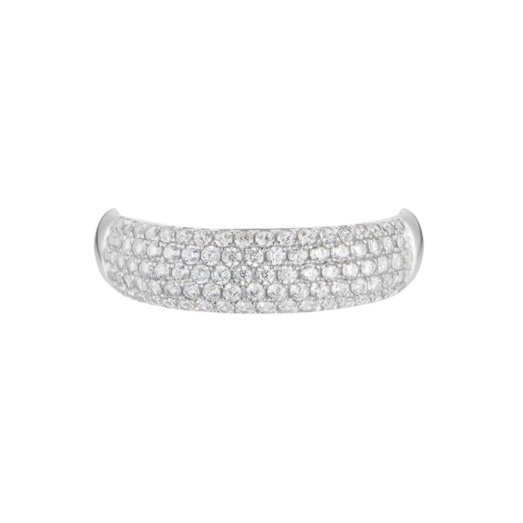 Anello Fascia Claire Oro Bianco Cubic Zirconia - Anelli a Fascia Larga Donna | Stroili